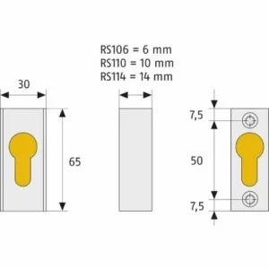 ABUS Türsicherung Schutzrosette Eckig RS106 Weiß 6 Mm Für Metalltüren 6