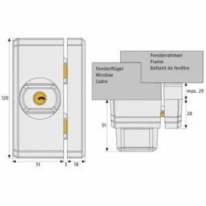 ABUS Zusatzsicherung Fenstersicherung Fensterschloss FTS96 W Weiß AL0125 6